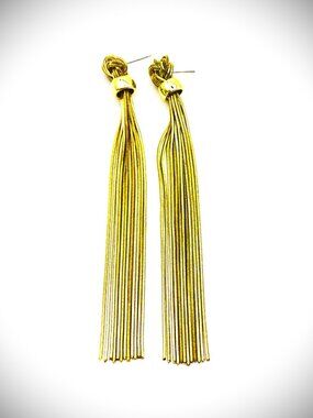 HOUSE of HARLOW Gold Plated Tassel Long Earrings